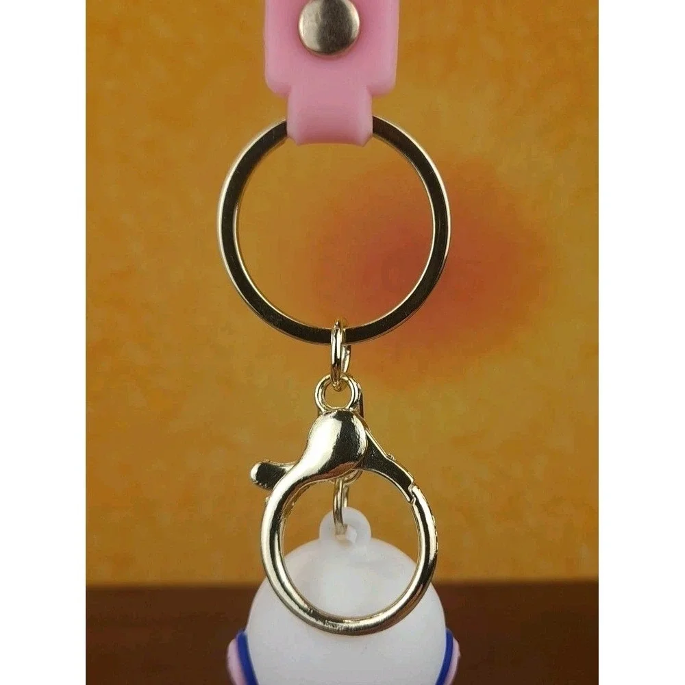 Space‎ Astronaut Keychain Backpack Clip PVC Silver Reflective Face Pink & Purple